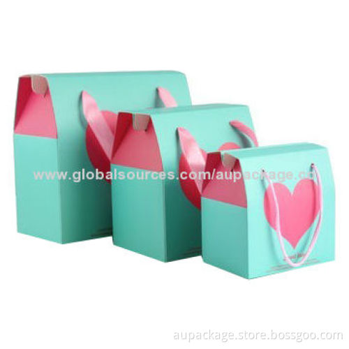 Carton box with window and bow, customized size, material and printing